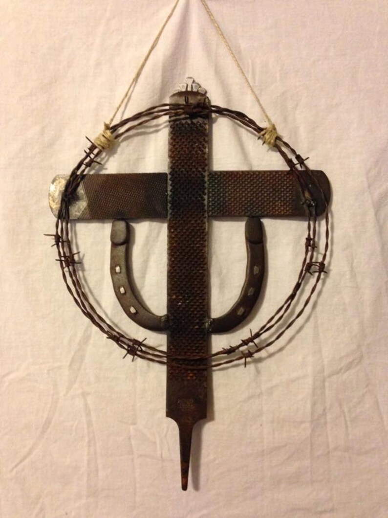 Horseshoe Farrier Rasp Cross / Crown of Thorns / Barb Wire / Etsy