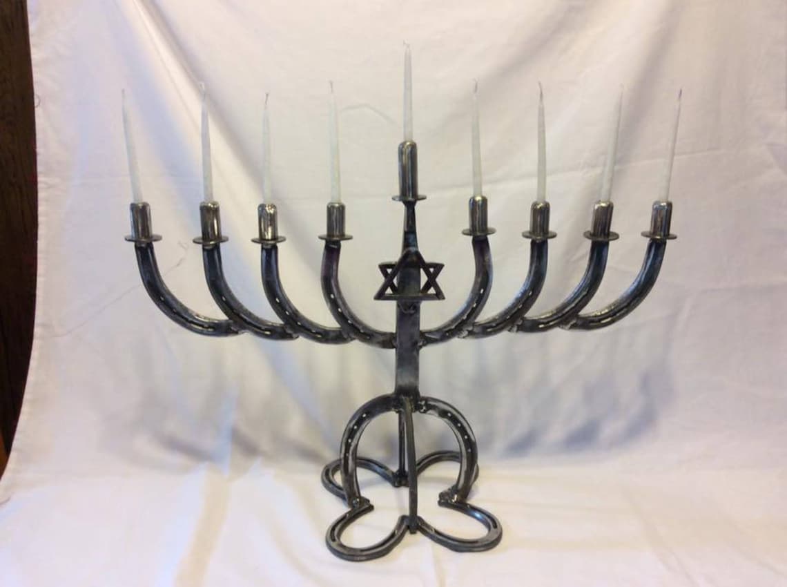 Horseshoe Menorah / Hanukkah / Chanukah / Jewish Faith / Bat Etsy