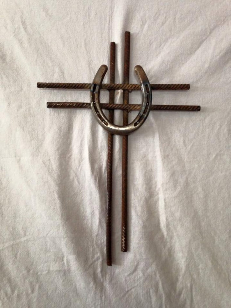Rustic Crown of Thorns Cross Horseshoe / Rebar / Barb Wire Etsy
