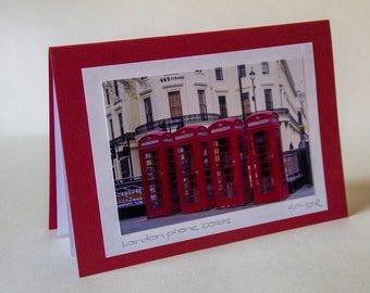 London phone boxes - an original photo-art Greetings card