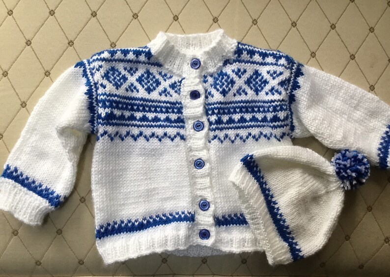 Custom made Fair isle cardigan and hat