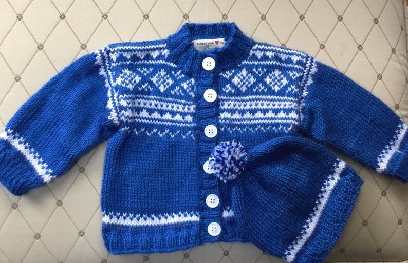 Custom made Fair isle cardigan and hat