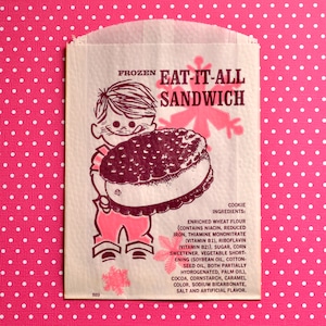 1 Vintage 1950's Eat-It-All Ice Cream Sandwich Bag / Wrapper