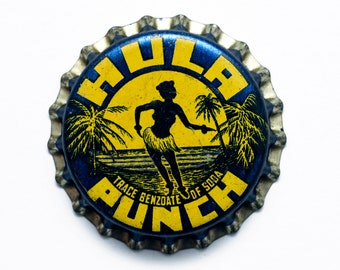 RARE Vintage Hula Punch Bottle Cap - Hula Girl