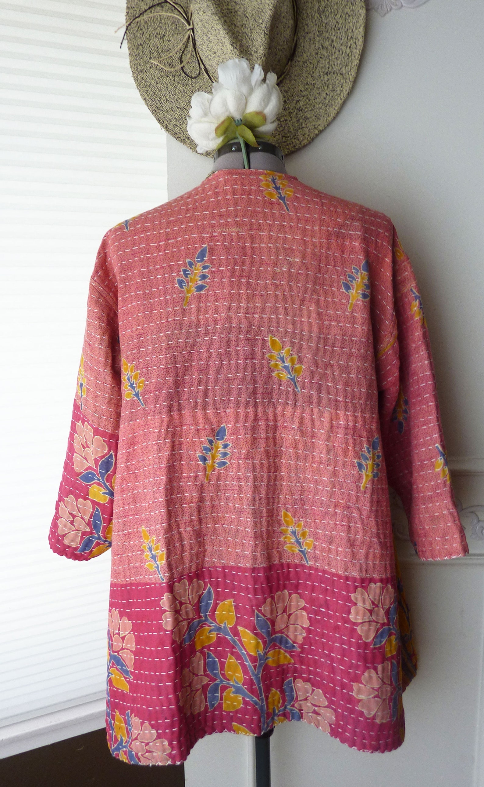 Reversible Vintage Kantha Quilt Jacket Black Gold & Red Etsy