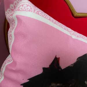 Kitsch vintage retro NEW 60s 1950s puppy dog roses tassel cushion cover kawaii bedroom vinnie boy pink image 8