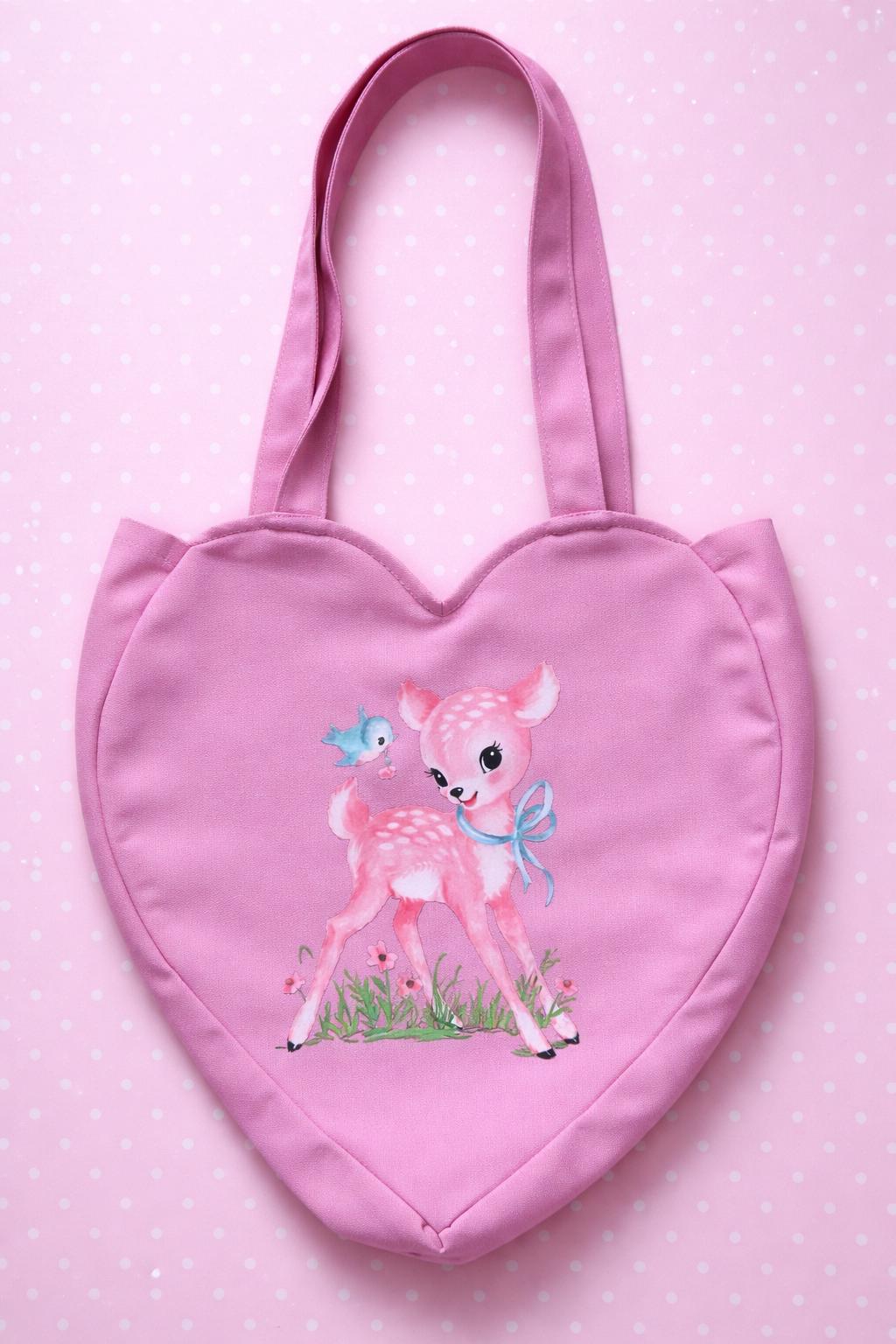 40 Retro Tote Bags: The Ultimate Fashion Accessory 12 New kitsch pink bag tote shopping carry linen retro vintage deer…