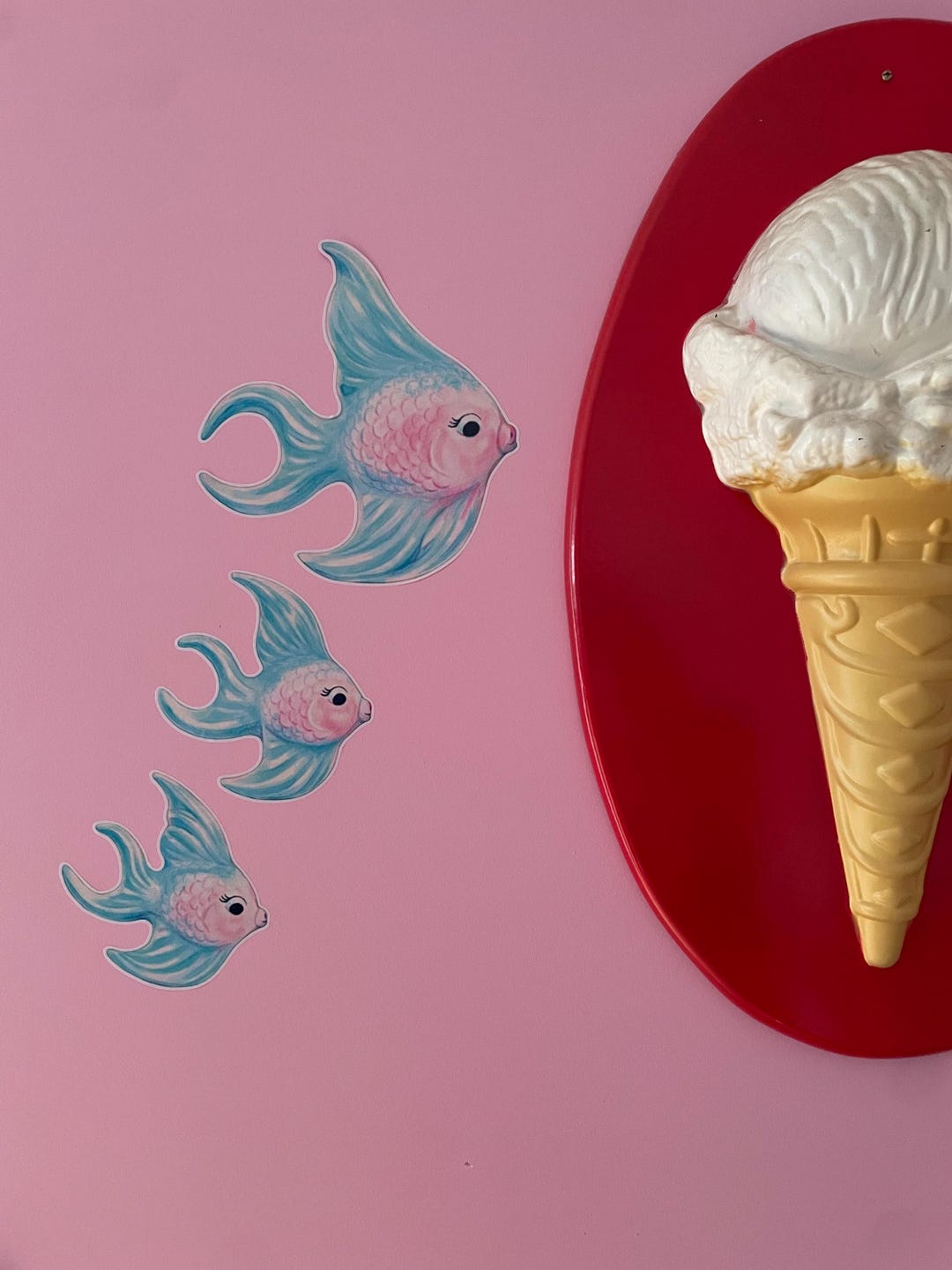 Kitsch Vintage Retro Atomic Fish Lefton Nursery Wall Stickers Sticker ...