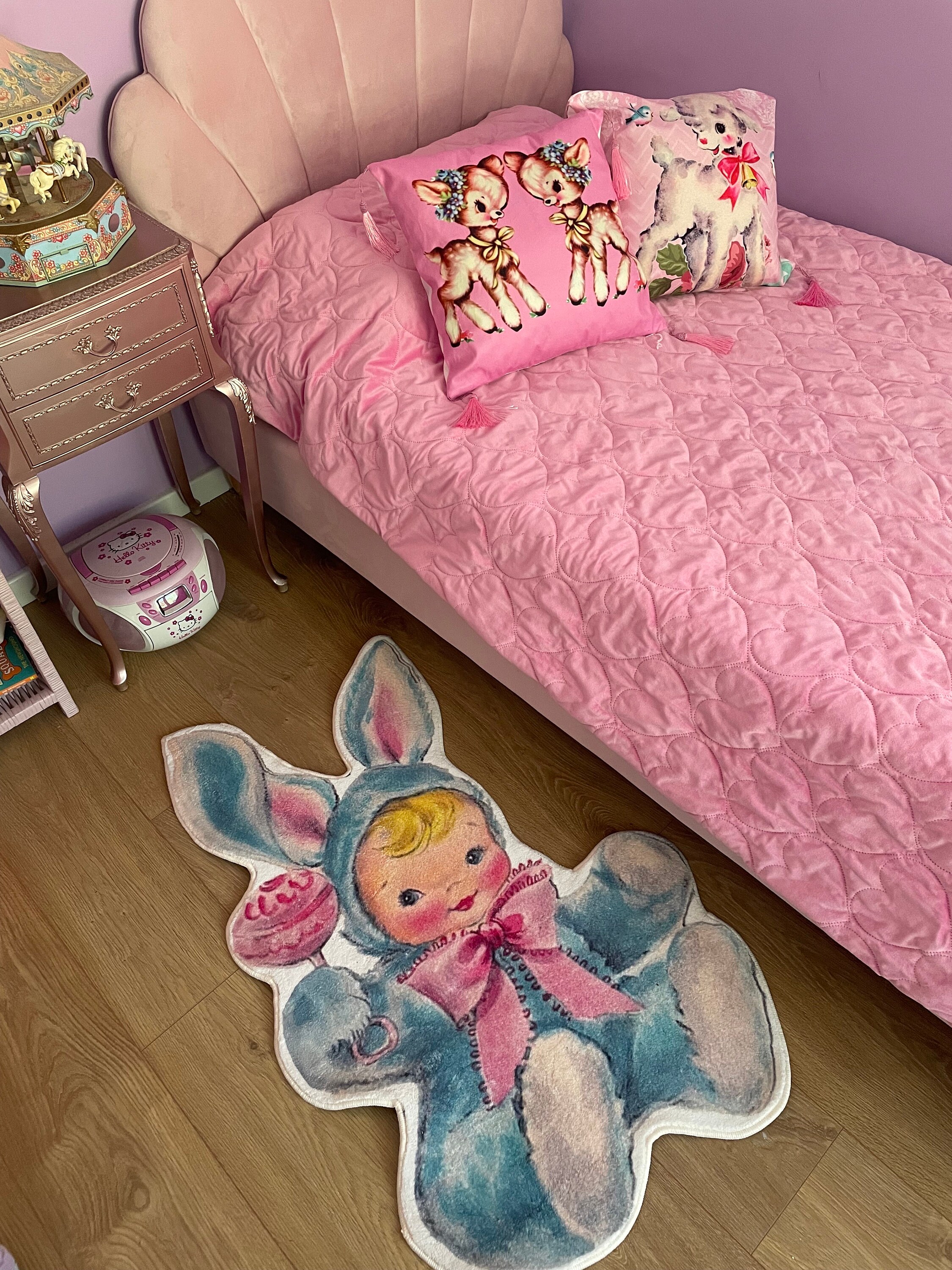 Kitsch Rugs NEW Vintage Kitsch Mcm Retro 50s Anthropomorphic Cry Baby Bunny Toy ...
