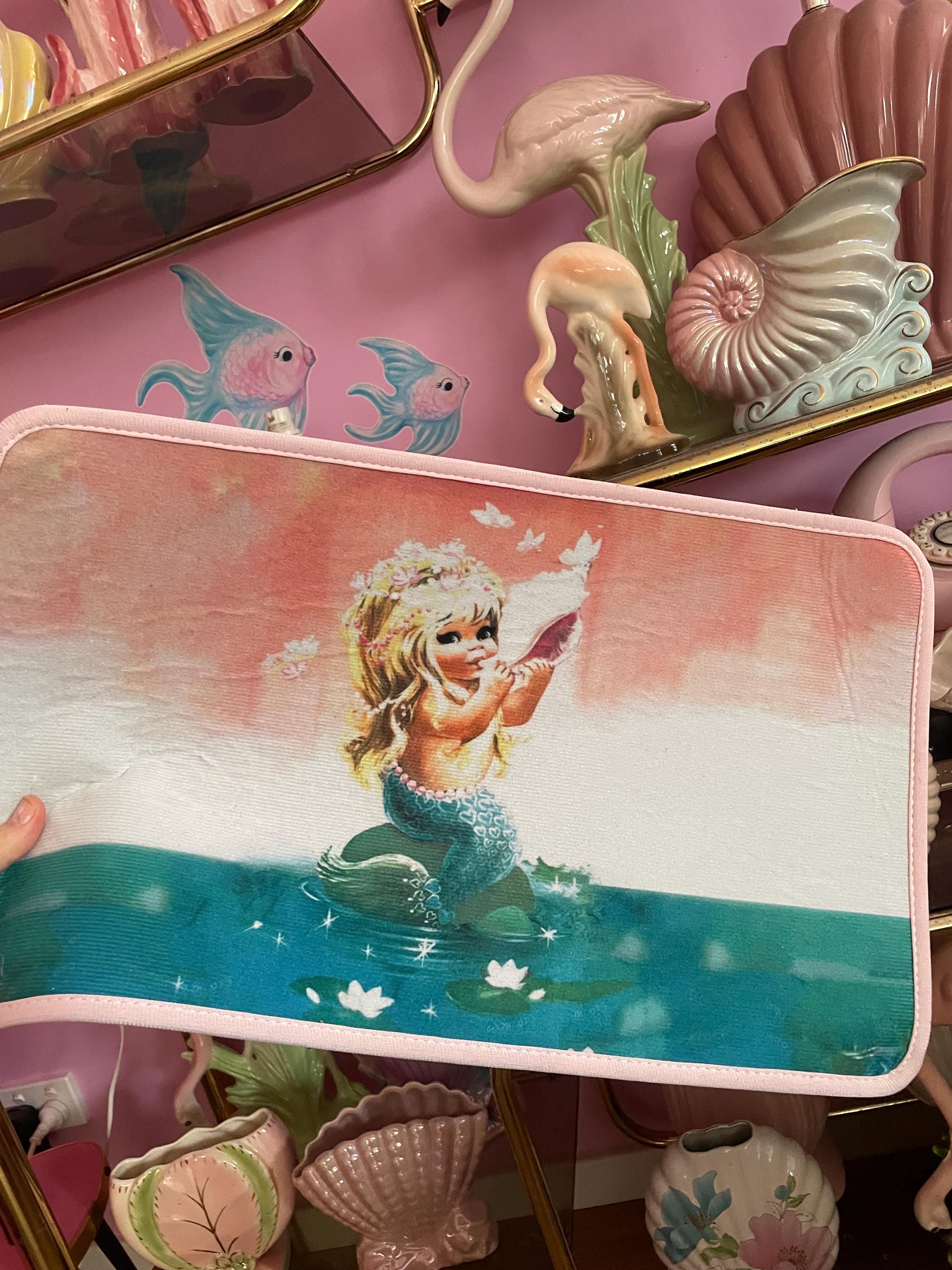 NEW Vintage Kitsch Mcm Retro Pinup 50s Doll Mermaid Pink Shabby Mod ...