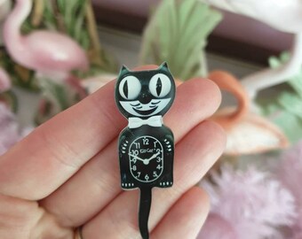 Bulk Kitschy cute Kit Kat Cat clock boy pin badge vintage inspired retro cool 50s 60s kitsch mod vinnie boy black kitten banana squirrel