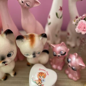 Vintage inspired lidded trinket dish jewellery box kitsch cute random crap cat kitten retro kawaii pink funny sweary rude mid century