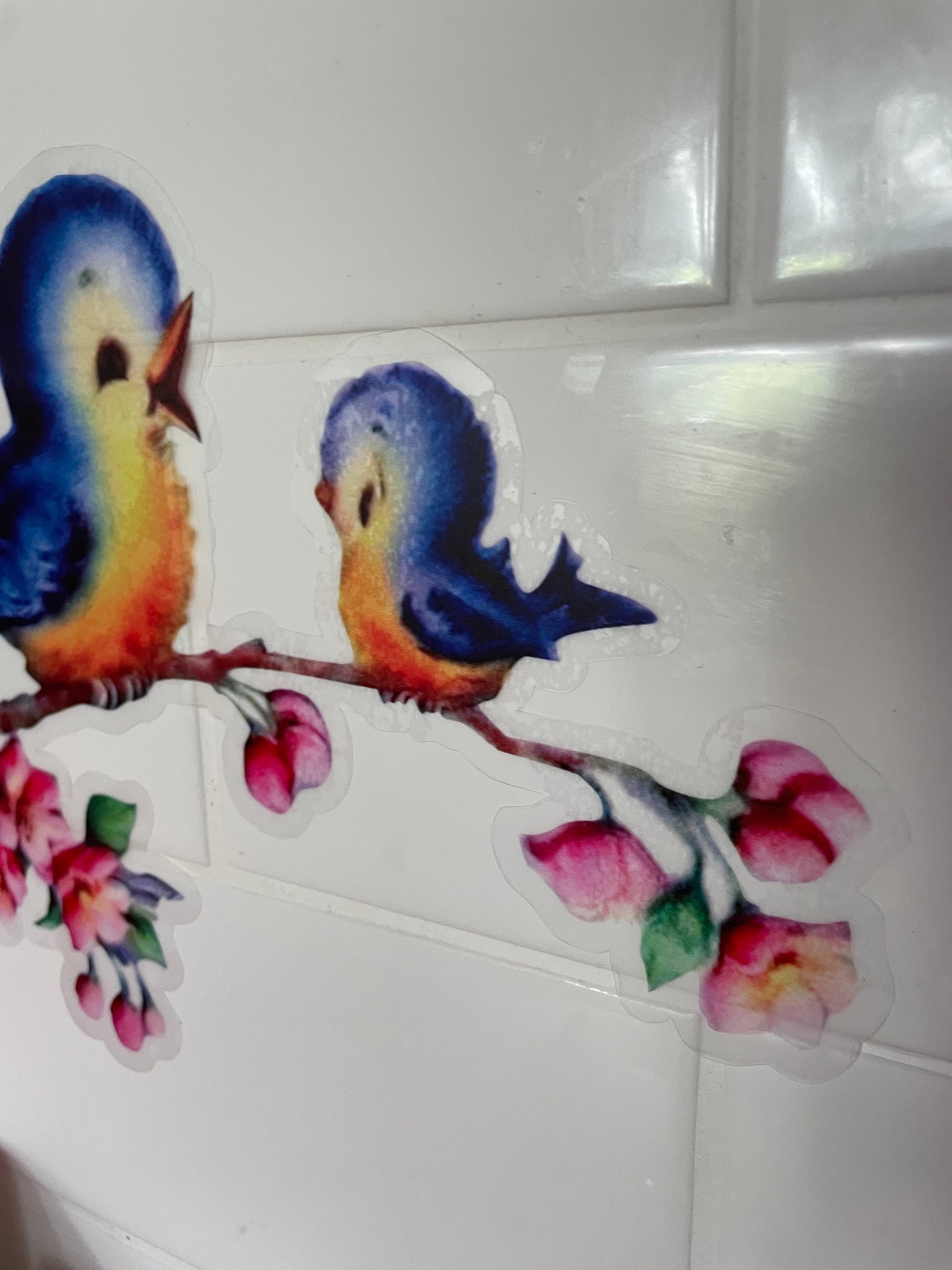 Kitsch Vintage Retro Bluebird Pair Lefton Nursery Wall Stickers Sticker ...