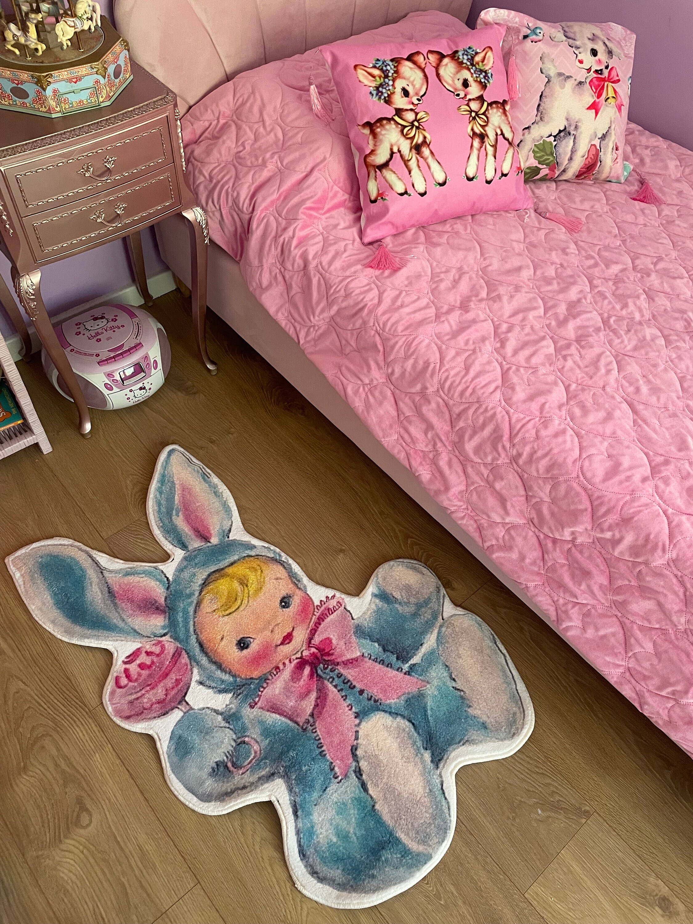 Kitsch Rugs NEW Vintage Kitsch Mcm Retro 50s Anthropomorphic Cry Baby Bunny Toy ...