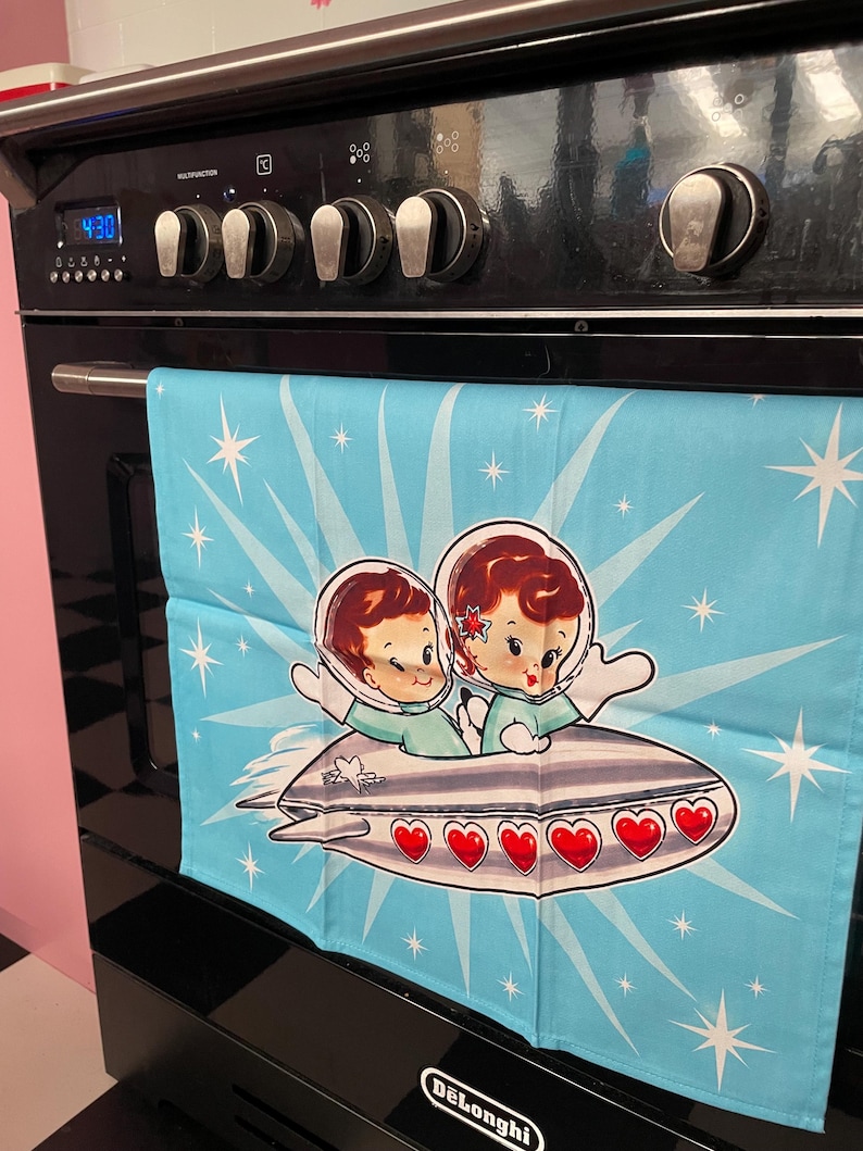 Vintage Atomic Outa Space Rocket Sputnik Valentine Cute Mcm Retro ...