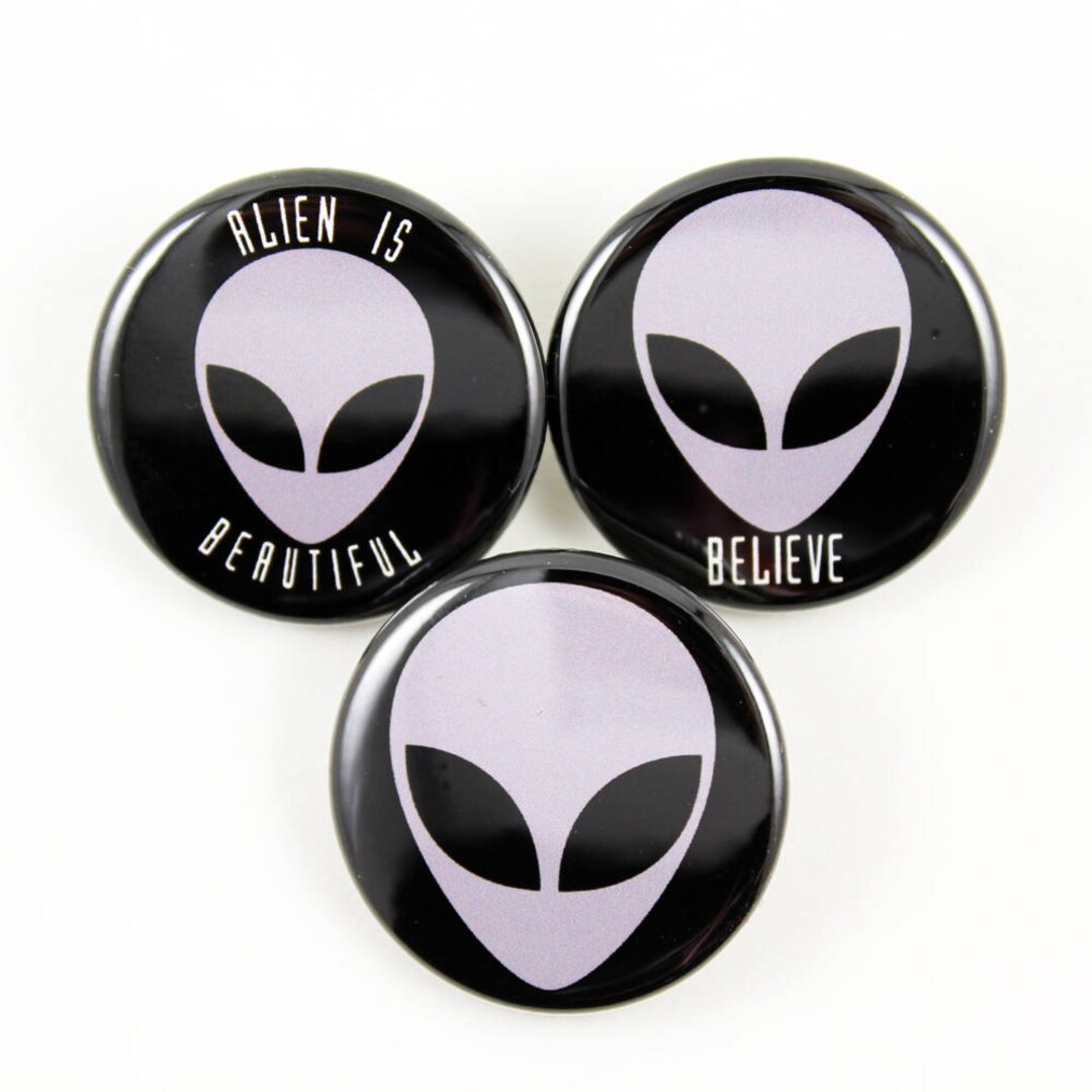 Alien Head Pinback Button: Sci-fi X-files Style (1 1/4 Inch) - Etsy
