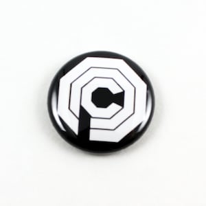 Robocop Omni Consumer Products Logo | 1 Inch Pinback | OCP sci-fi action classic movie faux logo