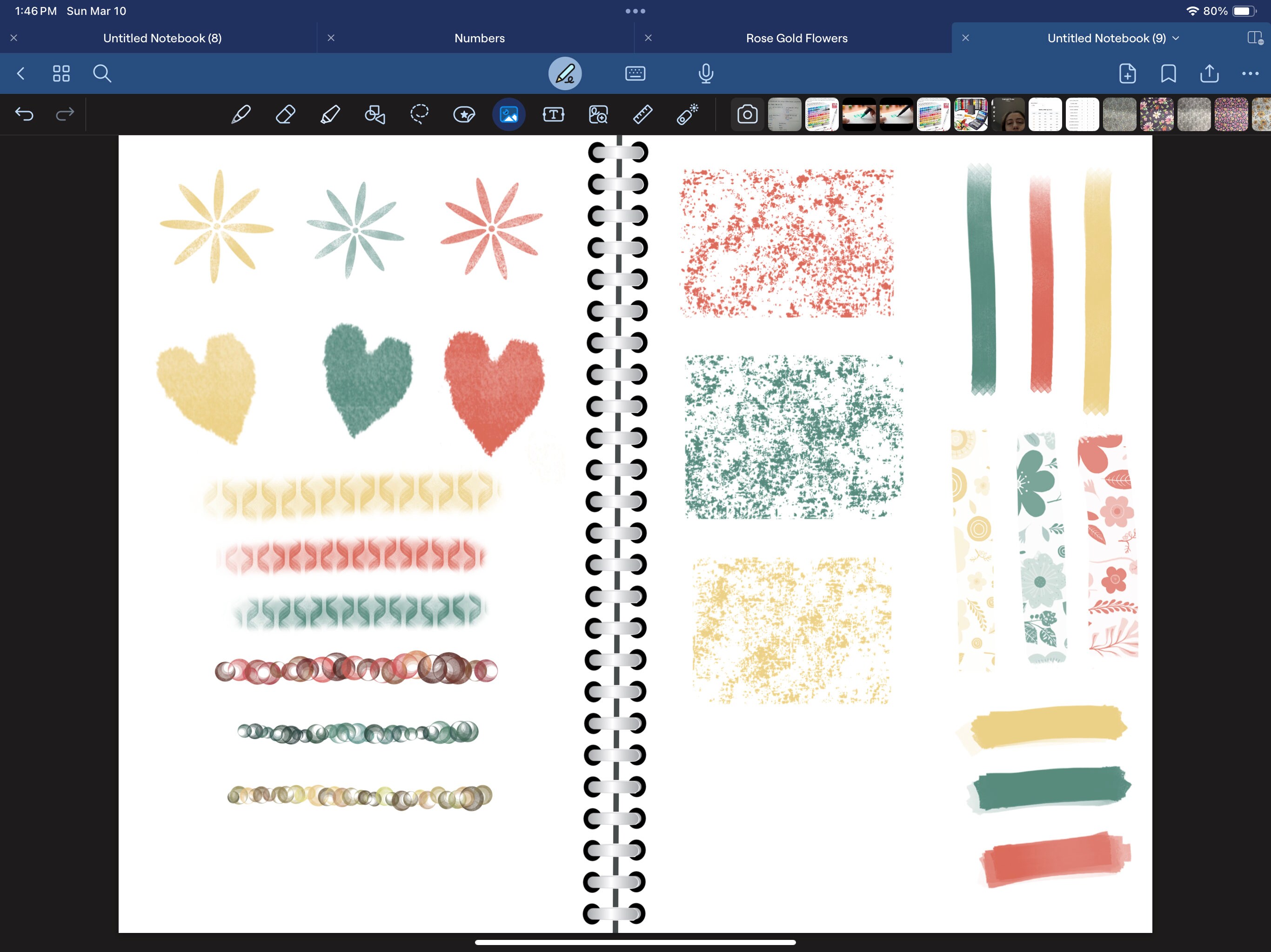 Sticky Beautful Design Hand Drawing Digital Stickers , Cute, Sticky Notes, Washi Tape, Frame ...
