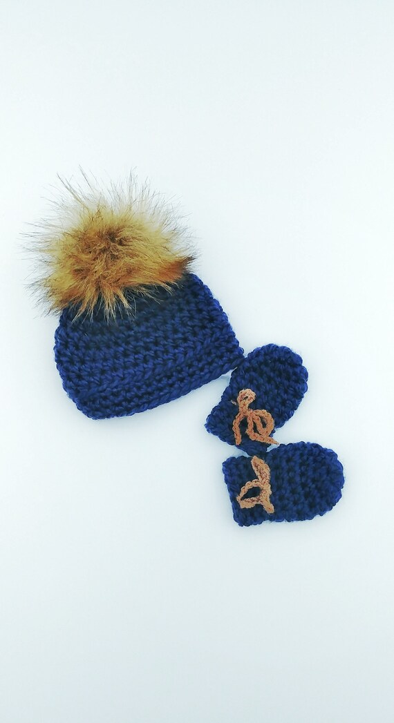 newborn winter hat and mittens