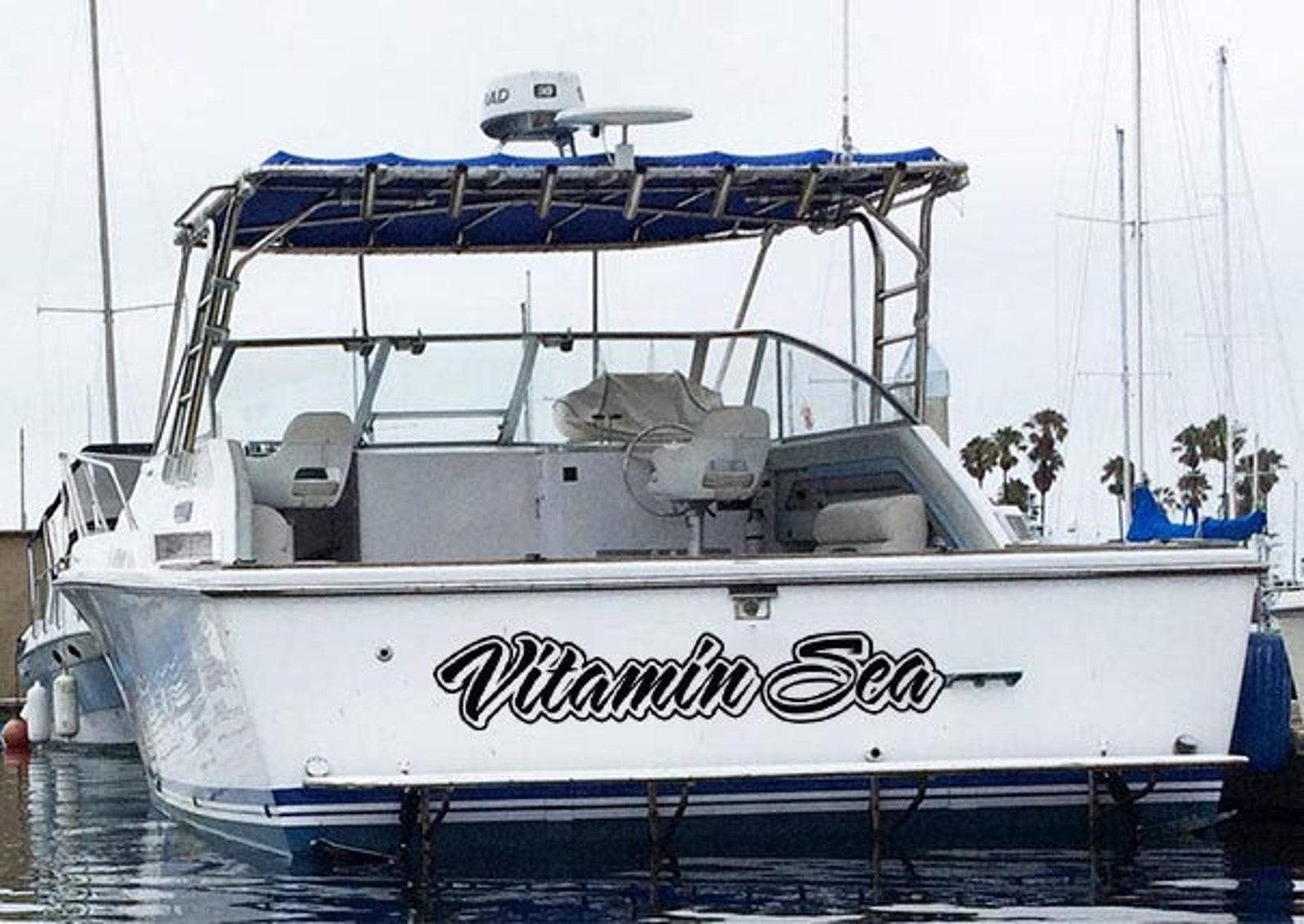 Custom Made Transom Boat Name Vinyl Decal Lettering W/ Port of Etsy