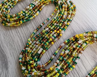 Multicoloured Waist Beads; Green Waistbeads