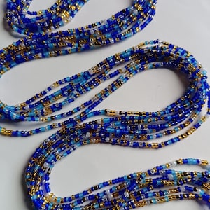 Multicoloured Blue Waist Beads