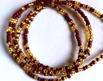 Brown and Gold Waist Beads