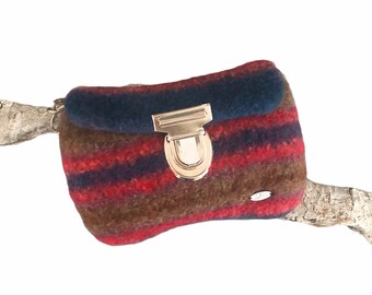 handmade bag party bag festival bag practical travel bag brown green Hip bag purple blue small waist bag