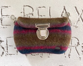 handmade bag party bag festival bag practical travel bag brown green Hip bag purple blue small waist bag