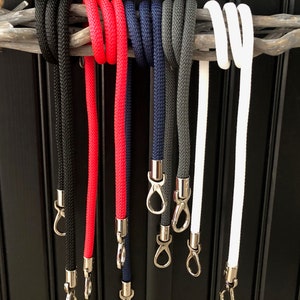 bag strap made of sail rope with carabiners silver color