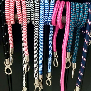 Bandoulières courtes et longues en corde de voile, un mélange coloré de couleurs pour sacs à main avec mousquetons argentés