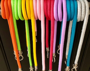 purse strap made of sailing rope with carabiners silver color