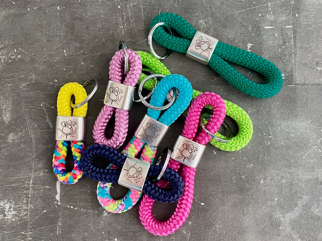 Rose Birth Month Flower of June Key Rings Made of Sail Rope - Etsy