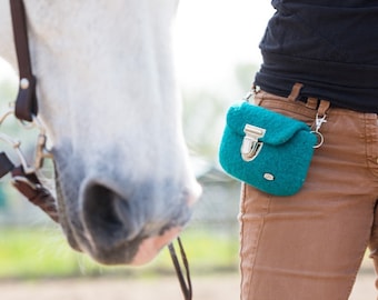 equestrian hip bag, dress accessory in green color