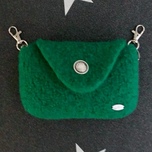 Handytasche für die Hüfte, grüne Gürteltasche für das Handy oder kleine Geldbörse, gefilzte Tasche für Männer und Frauen Bild 2