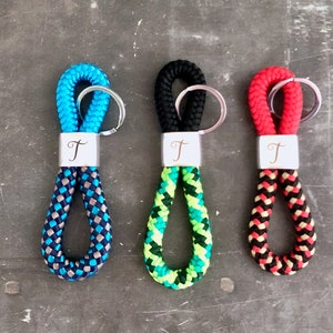 Letter T Key Rings Made of Sail Rope and Silver Colored Key Rings - Etsy
