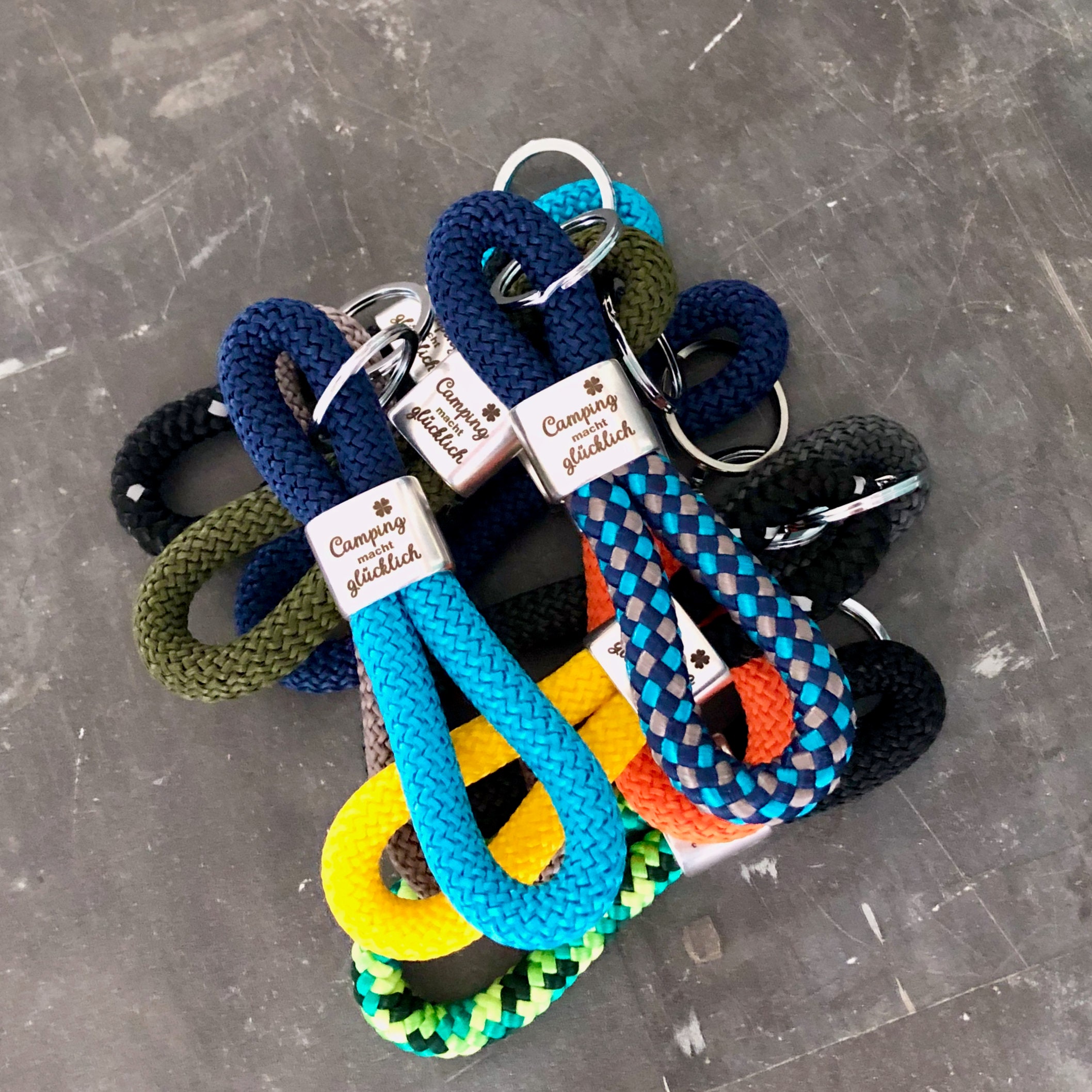 Keychain Made of Sail Rope and Silver Colored Key Rings Etsy UK