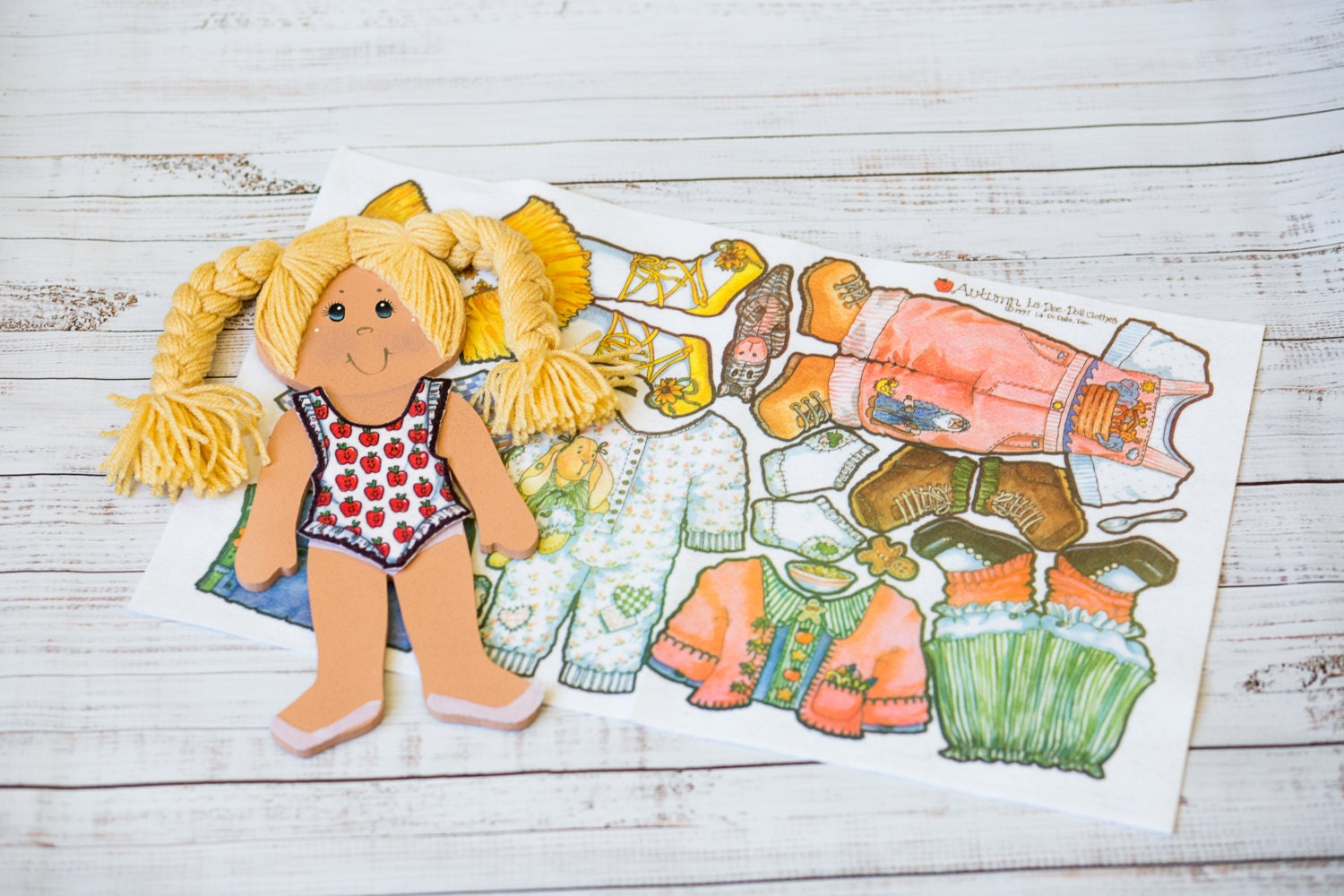 La Di Dolls Wooden doll Paper Doll Travel Toy Felt Doll Etsy