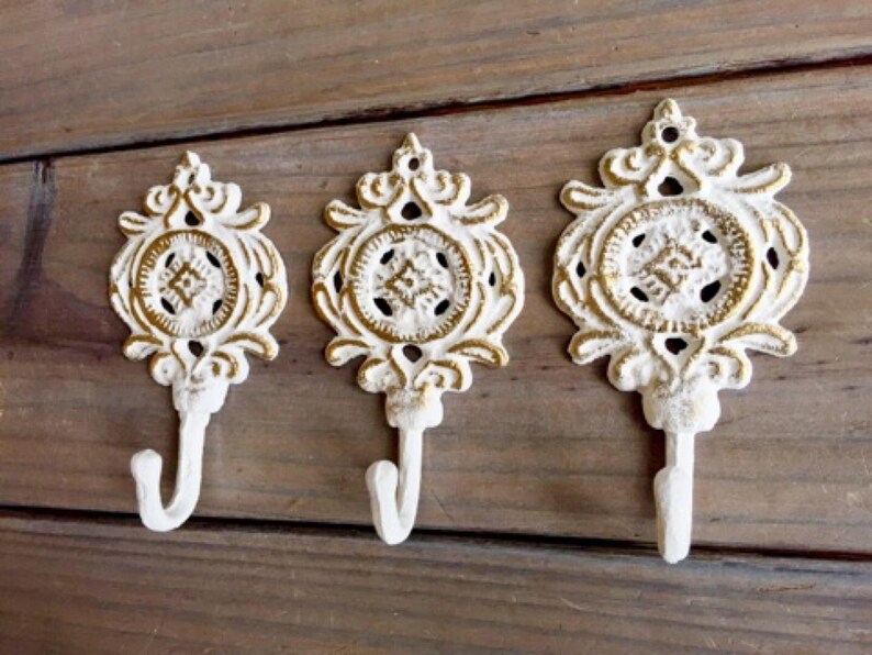 Decorative Wall Hooks trio Shabby Chic Hooks Wall Hooks Etsy