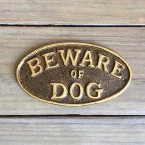 Beware of Dog Sign, Dog Sign, Beware of Dog Outdoor Sign, Beware of Dog Cast Iron Sign