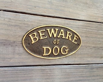 Beware of Dog Sign, Dog Sign, Beware of Dog Outdoor Sign, Beware of Dog Cast Iron Sign, Beware of Dog Metal Sign