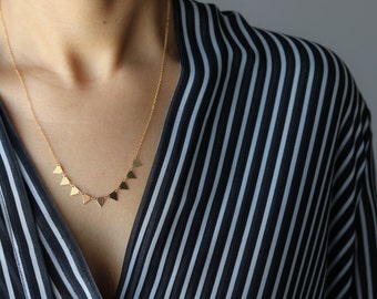 Dainty Gold Triangle Necklace - Geometric Necklace - Minimalist Jewelry - Layering Necklace - Bohemian Jewelry - Gift for Her