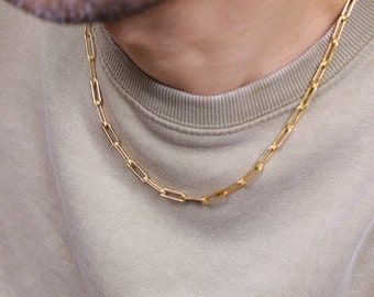 Men's Chain Necklace Paperclip Chain 