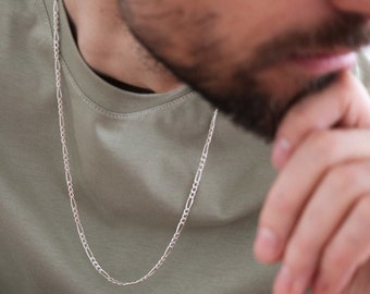 Figaro Ketting Ketting voor Mannen - 14k Goud Gevuld of Sterling Zilver - Heren Ketting Ketting - VriendJe Cadeau - Vaderdag Cadeau