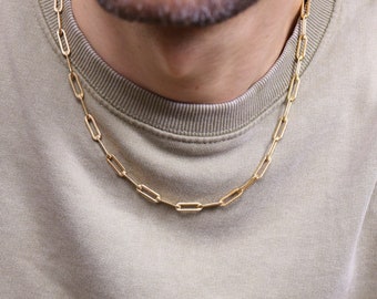 Men's Chain Necklace Paperclip Chain 