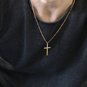 Gold Cross Necklace Gold Necklace Men Gold Chain Necklace