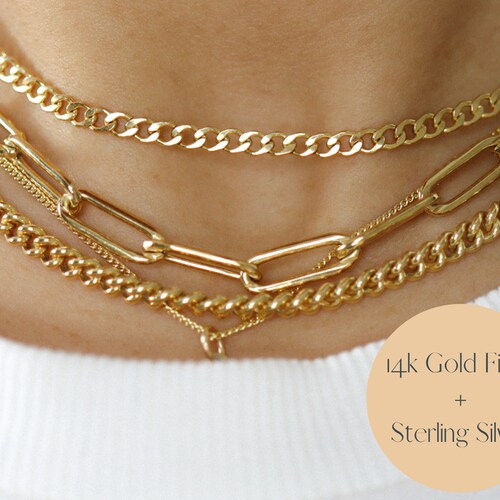 Paperclip Necklace Large Link Necklace Gold Paperclip Chain - Etsy