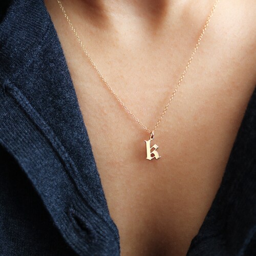 Tiny Letter Necklace Dainty Initial 