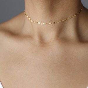 Thin Gold Choker Gold Choker Necklace 14kt Gold Filled 