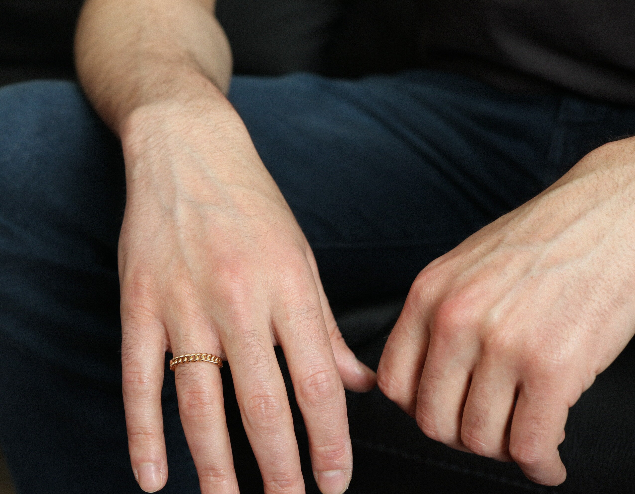 Men's Chain Ring Men's Gold Ring Gold Chain Ring Etsy
